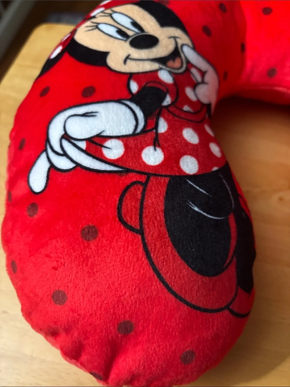 Disney Minnie Mouse Red and Black Plush Neck Pillow
